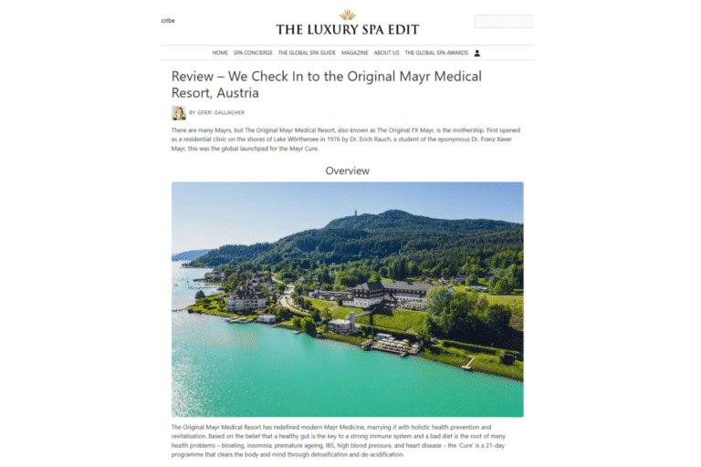 The Luxury Spa Edit review of the Original Mayr Medical Resort.