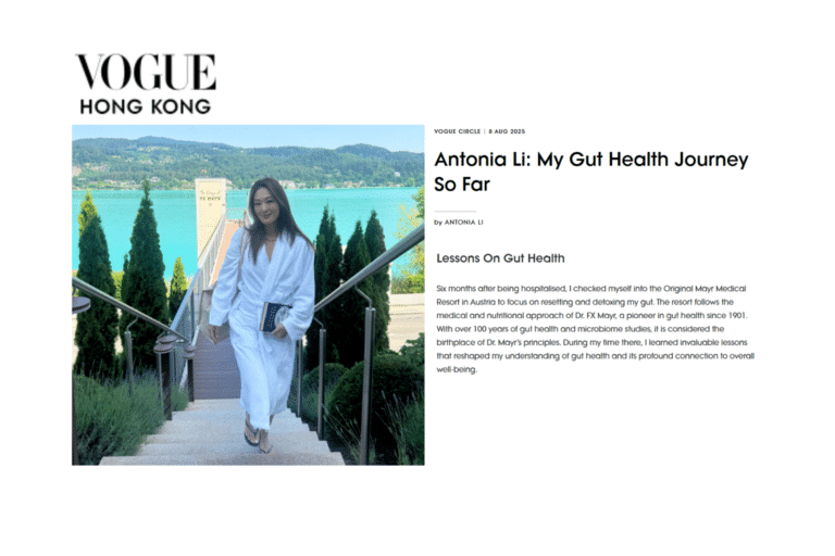 Vogue Hong Kong featuring the Original Mayr Medical Resort.